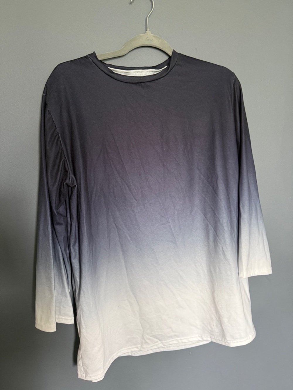 Men's Ombre Long-Sleeve Shirt - Gray to White